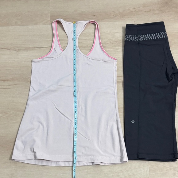Lululemon light pink Tank and gray capris Set athletic, casual, workout, sporty - Picture 3 of 7